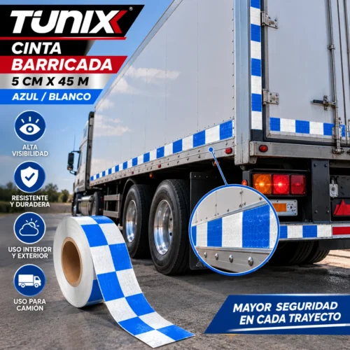 CINTA BARRICADA 5CMX45M AZUL BLANCO (RLL 45M)