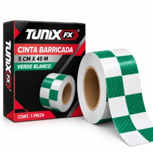 CINTA BARRICADA 5CMX45M VERDE BLANCO (RLL 45M)