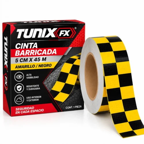 CINTA BARRICADA 5CMX45M AMARILLO NEGRO (RLL 45M)