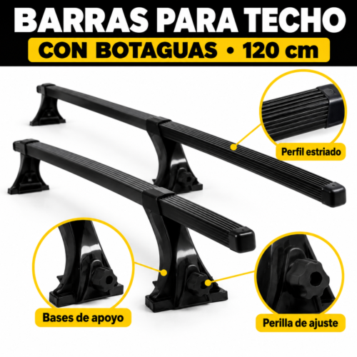 BARRAS PARA TECHO CON BOTAGUAS 120CM (JUEGO)
