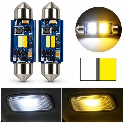 C5W39MMW:Y FOCO DE LED PARA DOMO 39MM-2-1860 12V LUZ BLANCA Y AMARILLO (PAR)