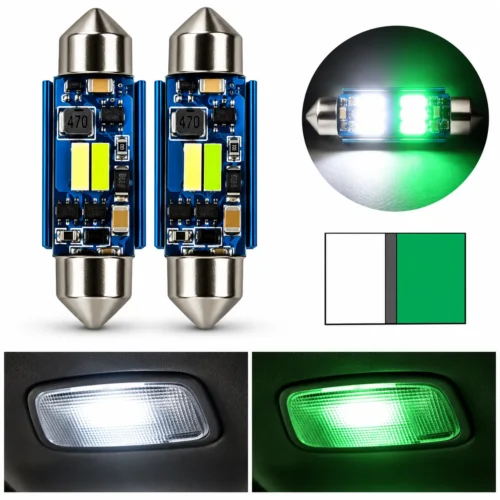 C5W41MMW:G FOCO DE LED PARA DOMO 41MM-2-1860 12V LUZ BLANCA Y VERDE (PAR)