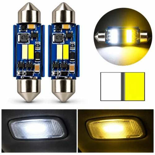 C5W41MMW:Y FOCO DE LED PARA DOMO 41MM-2-1860 12V LUZ BLANCA Y AMARILLO (PAR)
