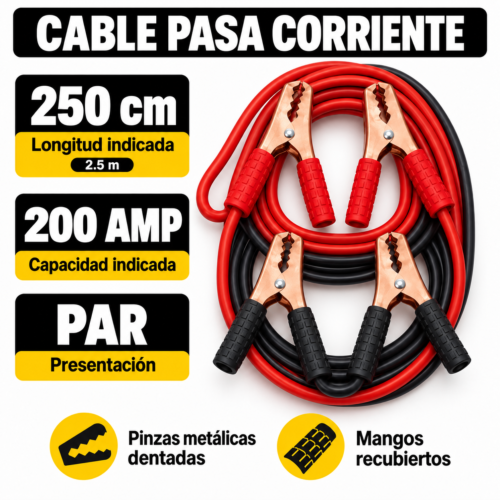 CABLE PASA CORRIENTE 250CM - 200 AMP (PAR)