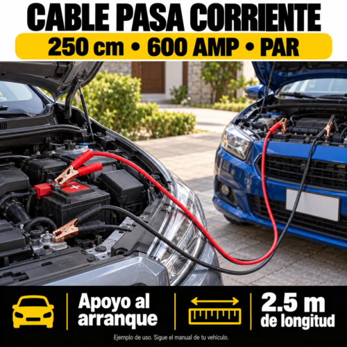 CABLE PASA CORRIENTE 250CM - 600 AMP (PAR)