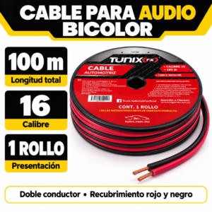 CABLE PARA AUDIO BICOLOR 100 M CALIBRE 16 (ROLLO)
