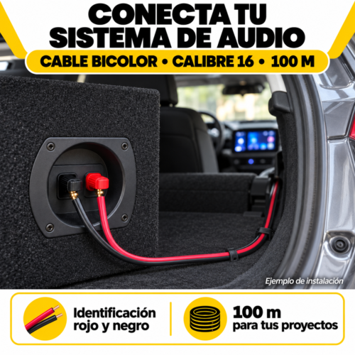CABLE PARA AUDIO BICOLOR 100 M CALIBRE 16 (ROLLO)