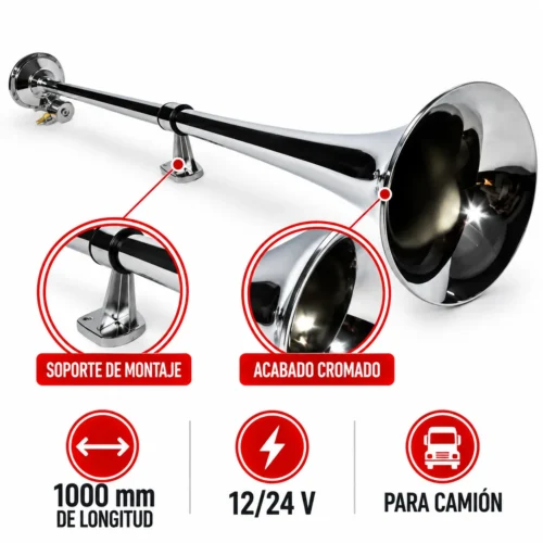 CORNETA LARGA CAMIÓN 1000MM 12/24V (JUEGO)