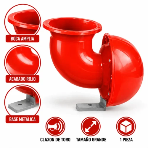 CLAXON DE TORO ROJO GRANDE (PIEZA)
