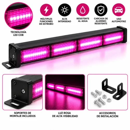 BARRA DE LED COB DE 40 W CON FUNCIONES ROSA (PIEZA)