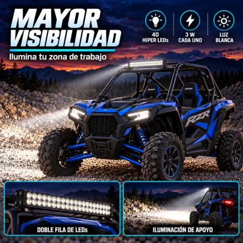 FARO CON 40 HIPERLEDS DE 3W CADA UNO, BLANCO (PIEZA)