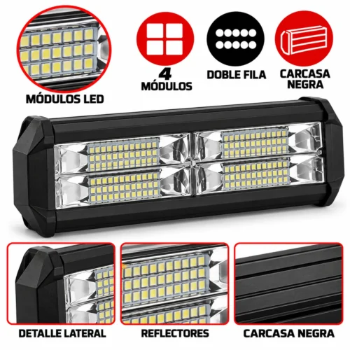 FARO DE 48 LEDS, 144W, CON MICA BLANCA (PIEZA)
