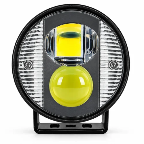 FA-LHR2LBR FARO REDONDO CON LUZ BLANCA, LUPA, 2 LEDS AL CENTRO Y LUZ ROJA Y AZUL EN LAS ORILLAS CON ESTROBO