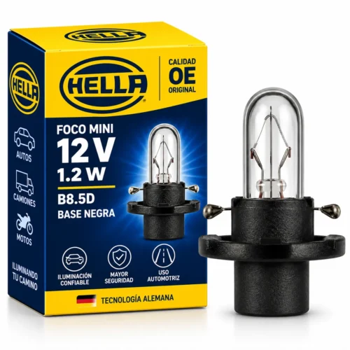 FOCO MINI 12V 1.2W B8.5D BASE NEGRA