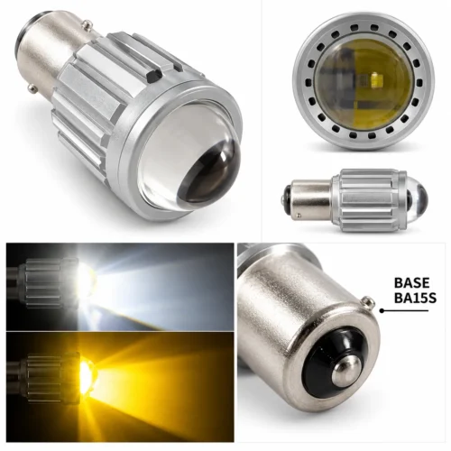 FOCO DE LED BICOLOR BCO/AMB BA20 PLATA (PZA)