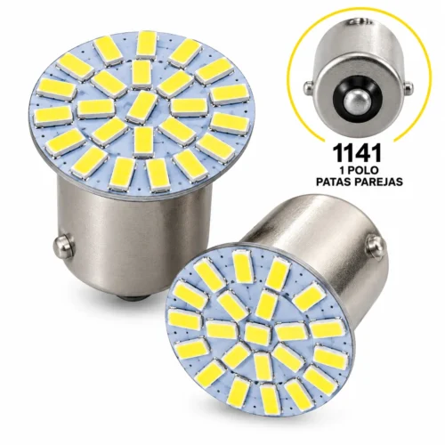 FOCO DE LED 22 LEDS 603SMD ENTRADA 1141 LUZ FIJA  ROJO 12V (PAR)