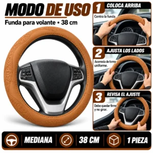 FUNDA PARA VOLANTE MEDIANA DE 38 CM GRECAS/ROMBOS CAFE (PIEZA)