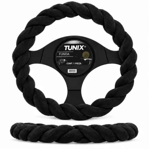 FUNDA PARA VOLANTE  MEDIANA DE 38 CM TRENZADA COLOR NEGRO (PIEZA)