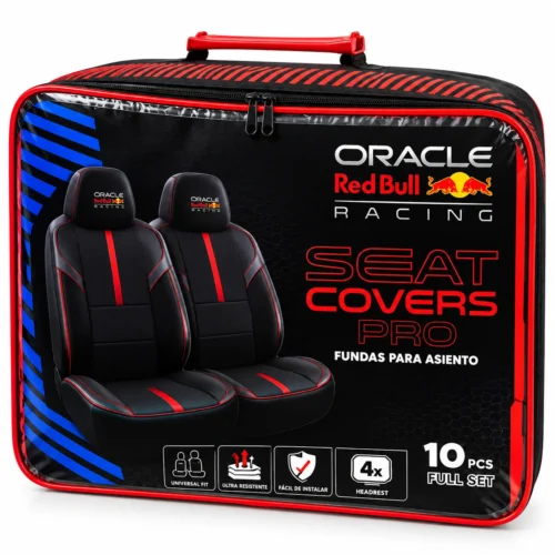 FU-RBAP1021NR FUNDA PARA ASIENTO RED BULL PRO 4 PLAZAS (10 PC) NEGRO CON ROJO