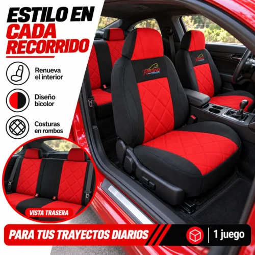 FUNDA PARA ASIENTO JUEGO DE 4 PZAS RECARO ROJO
