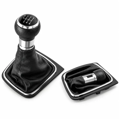 FXVW138-CHROME-1 PERILLA DE PIEL - VW GOLF VI MK5/MK6 (2005-2014) 5/6 VELOCIDADES CROMADO (PZA)