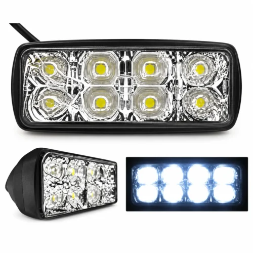 FARO DE 8 LEDS DE ALTA INTENSIDAD LUZ SPOT FIJA Y ESTROBO 8.9 X 3.8 X 3CM (PZA)