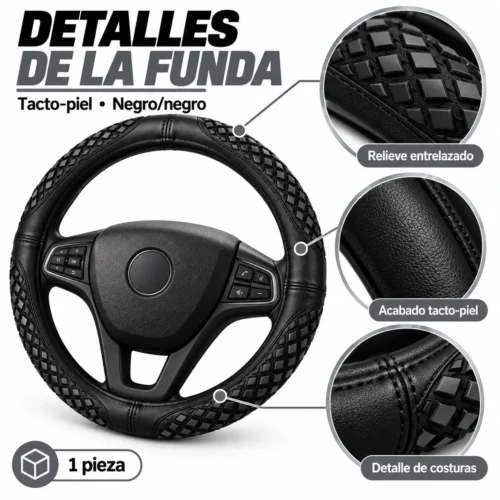 FUNDA TACTO-PIEL DE  CERO OLORES NEGRO/NEGRO