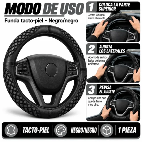 FUNDA TACTO-PIEL DE  CERO OLORES NEGRO/NEGRO