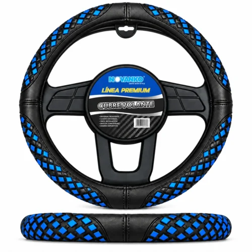 FUNDA TACTO-PIEL DE  CERO OLORES NEGRO/AZUL
