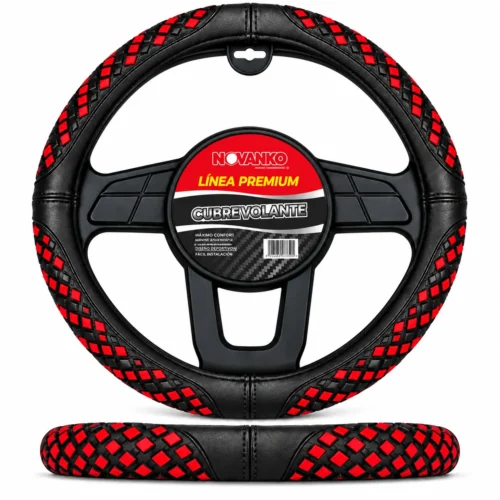 FUNDA TACTO-PIEL DE  CERO OLORES NEGRO/ROJO