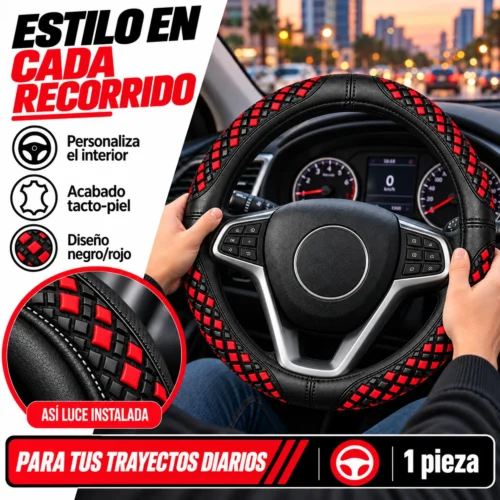 FUNDA TACTO-PIEL DE  CERO OLORES NEGRO/ROJO