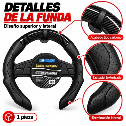 FUNDA DE VOLANTE  TACTOPIEL NEGRO