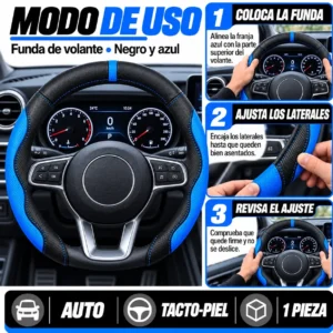 FUNDA DE VOLANTE  TACTOPIEL AZUL