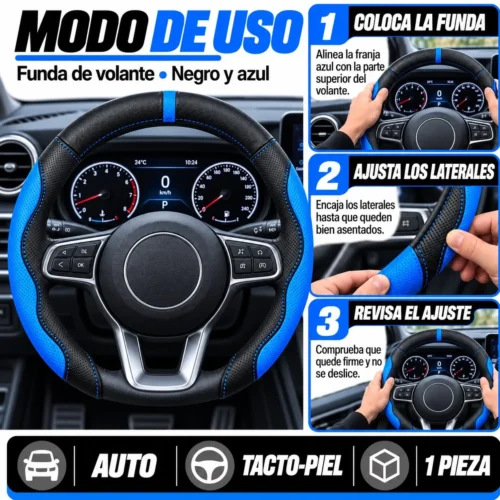 FUNDA DE VOLANTE  TACTOPIEL AZUL