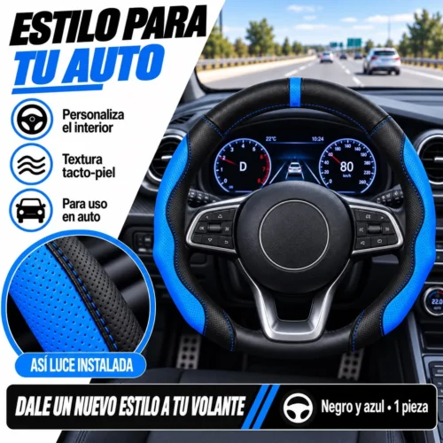 FUNDA DE VOLANTE  TACTOPIEL AZUL
