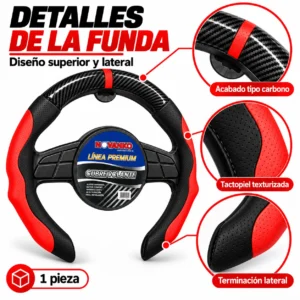 FUNDA DE VOLANTE  TACTOPIEL ROJO