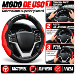 FUNDA DE VOLANTE  TACTOPIEL ROJO