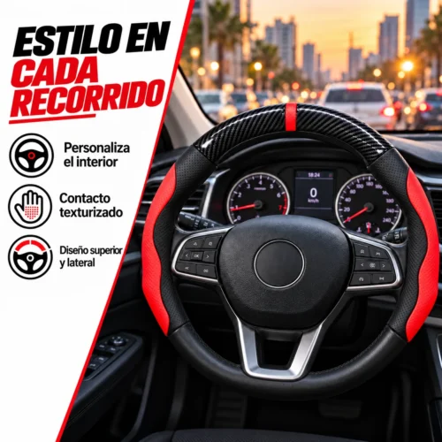 FUNDA DE VOLANTE  TACTOPIEL ROJO