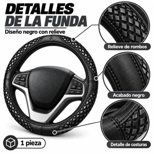 FUNDA TACTO-PIEL DE  CERO OLORES NEGRO/NEGRO