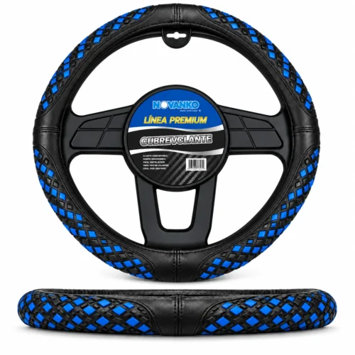 FUNDA TACTO-PIEL DE  CERO OLORES NEGRO/AZUL
