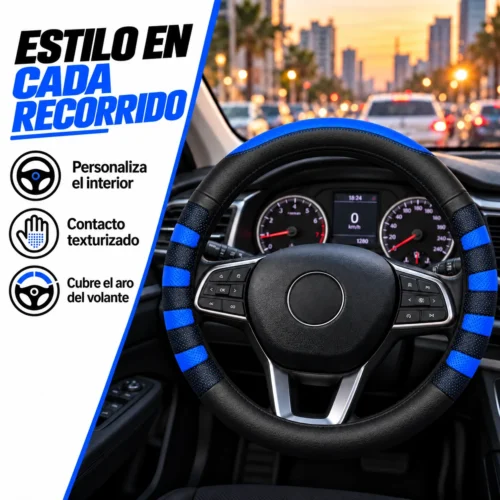 FUNDA TACTO-PIEL DE CERO OLORES NEGRO/AZUL