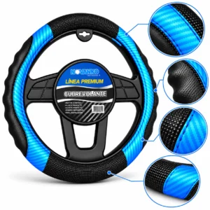 FUNDA TACTO-PIEL DE  CERO OLORES NEGRO/AZUL