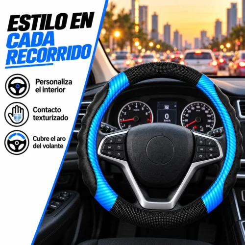 FUNDA TACTO-PIEL DE  CERO OLORES NEGRO/AZUL