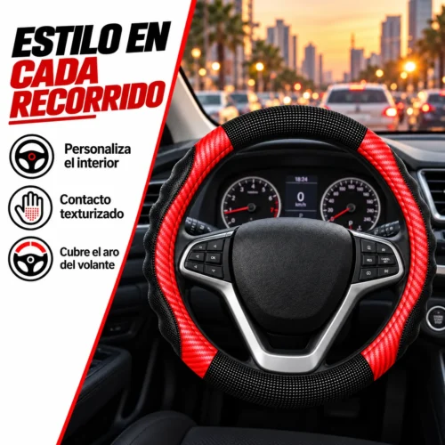 FUNDA TACTO-PIEL DE  CERO OLORES NEGRO/ROJO