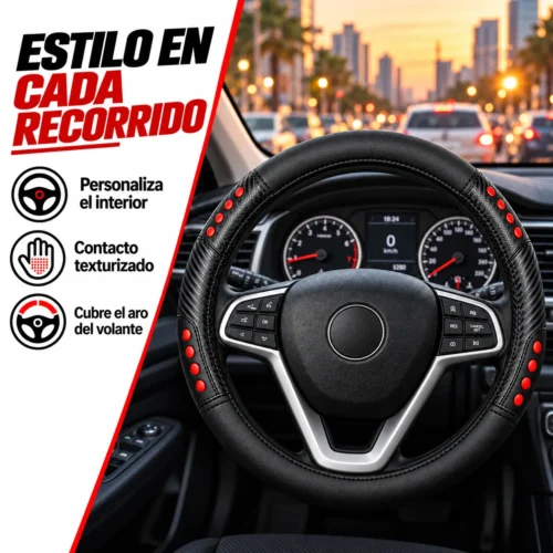 FUNDA TACTO-PIEL DE  CERO OLORES NEGRO/ROJO