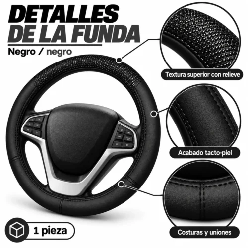FUNDA TACTO-PIEL DE  CERO OLORES NEGRO/NEGRO