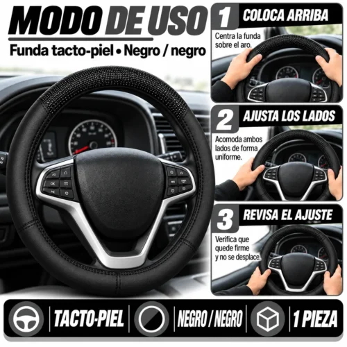 FUNDA TACTO-PIEL DE  CERO OLORES NEGRO/NEGRO