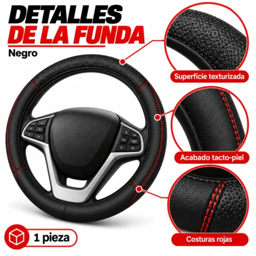 FUNDA TACTO-PIEL DE  CERO OLORES NEGRO