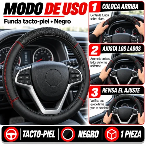 FUNDA TACTO-PIEL DE  CERO OLORES NEGRO