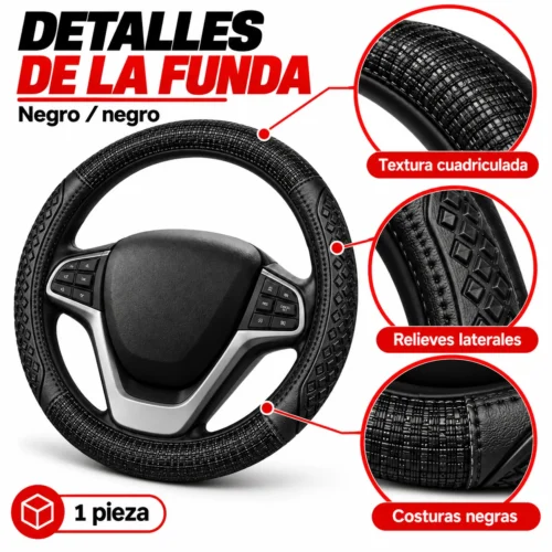 FUNDA TACTO-PIEL DE  CERO OLORES NEGRO/NEGRO